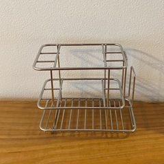 美品 ペン立て 歯ブラシ立て 歯ブラシスタンド ステンレス？ 