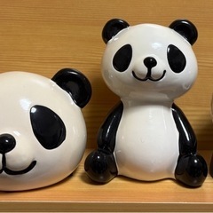 パンダ　貯金箱2個、スノーボール、stapler