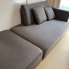 美品！3人がけソファ・オッドマン・クッション付きの画像