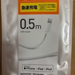 USB-A to Lightningケーブル　0.5mの画像