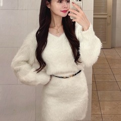 GRL ベルト付きシャギーニットワンピース☆オマケ付き❣️