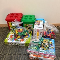 知育玩具まとめて☆LEGO レゴ 赤いバケツ ３才から 7616 １才半から　7337　アーテック　ブロックスライダー　つなげてコロコロ ラキューの画像