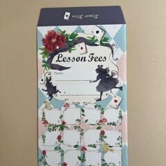 月謝袋　アリス柄　６枚