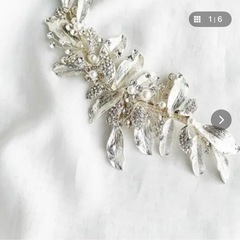 【お値下げ可】ヘッドドレス　ウェディング　卒業式　シルバー　リーフの画像