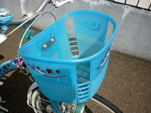 ☆自転車 ジュニアサイクル 24インチ 変速無し 子ども用自転車 ブルー×ホワイト 切り替えなし かご付き 札幌 北20条店