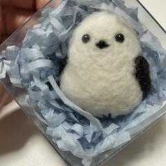 北海道 ☆ 雪の妖精  シマエナガ フェルトのピンバッジ 箱入り...
