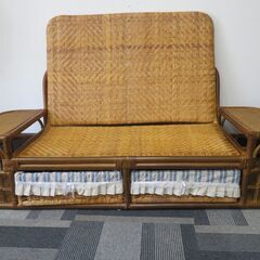 籐製 ラタン ソファー サイズ約 縦63×横150×高90cm ...