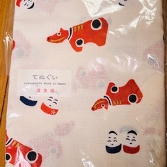 てぬぐい　濱文様　赤べこ柄