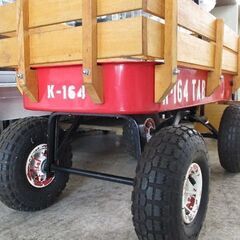 キャリーワゴン 木枠付き スチール＆ウッド【訳あり格安】 屋外 アウトドア キャンプ 札幌市北区屯田の画像
