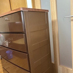 木目調　衣装ケース　ブラウンの画像