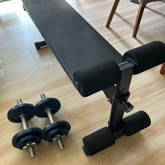 トレーニングベンチと ダンベル