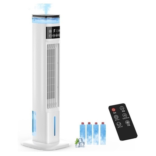 新品未使用★　冷風扇 冷風扇風機 【スリムタワー型 ダブル水タンク】加湿機能 雰囲 スポットクーラー 冷房 冷風機 4L大容量 3段階