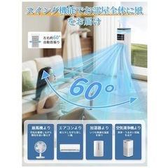 新品未使用★　冷風扇 冷風扇風機 【スリムタワー型 ダブル水タンク】加湿機能 雰囲 スポットクーラー 冷房 冷風機 4L大容量 3段階風量切替 左右首振り 24H切タイマー 氷入れ リモコン遠隔操作 空気清浄 移動便利 熱中症対策 65w省エネ 置き型クーラー の画像
