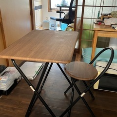 【Free】foldable table&chair 机椅子セット 折りたためる