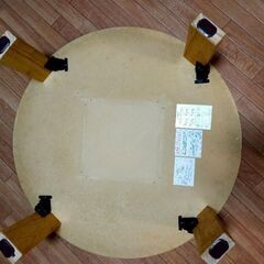 折りたたみ式丸形座卓（ちゃぶ台・ローテーブル）の画像