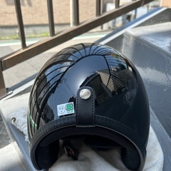 ジェットヘルメットLサイズ　黒　バブルシールド付きの画像