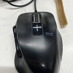 ☆値下げ☆H 2505-141 ELECOM EX-G M-XG1UBBK 有線マウス 5ボタン Mサイズ  動作確認済み　キズ 汚れありの画像