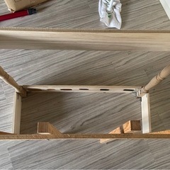 作りかけの棚 木材 ろくろ飾り柱 ロクロの画像