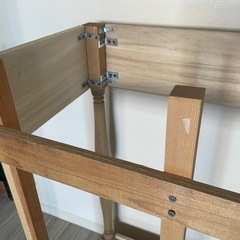 作りかけの棚 木材 ろくろ飾り柱 ロクロの画像
