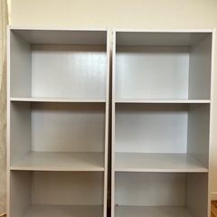 カラーボックス白3段　2つまとめて