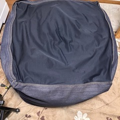 【無料】【中古】【直接引渡】無印良品　ピーズクッション　デニム
