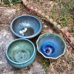 睡蓮 メダカ用水鉢 3つ中古 引き取りのみ