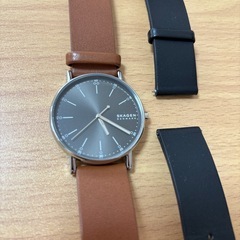 SKAGEN 腕時計　黒　茶色　ブラック　ブラウン
