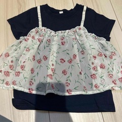 110花柄チュニック風Tシャツ