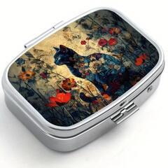 【新品】猫好きさん必見！★メタルケース★薬、ビタミン剤、ジュエリー、イヤリングにの画像