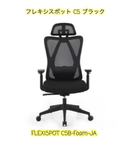 A508♠️FlexiSpot C5 オフィスチェア「ブラック 未組立」