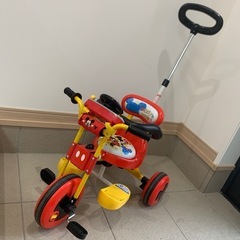 美品　ディズニー　ミッキーマウス　三輪車　ハンドルのおもちゃ付き