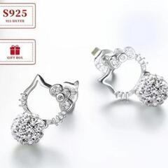 【新品】猫好きさん必見！ 925純銀★ピアス★2個セット★プレゼ...