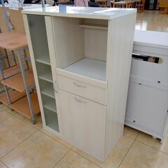 ★ジモティ割あり★  レンジ台 オフホワイト H118.5×D3...