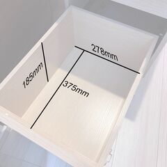 デスクワゴン　サイドチェスト　白　木目調の画像