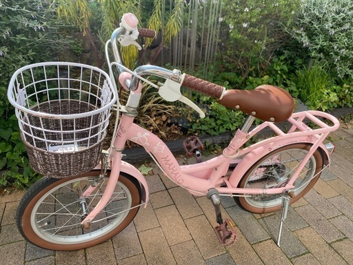 16インチ(中古) 女の子 キッズ自転車 ピンク【マハロキッズ】