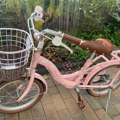 16インチ(中古) 女の子 キッズ自転車 ピンク【マハロキッズ】