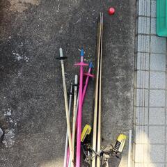 スキー、ポールまとめて