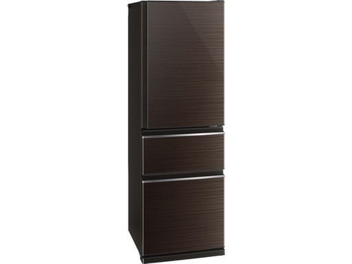 （2017年製）三菱　自動製氷付 3ドア 冷蔵庫 MR-CX37A-BR1