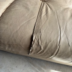 ソファ　3人掛け　ベージュ　合皮の画像