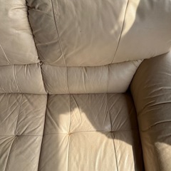 ソファ　3人掛け　ベージュ　合皮の画像