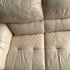 ソファ　3人掛け　ベージュ　合皮の画像