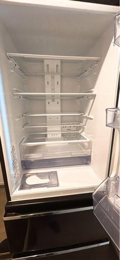 （2017年製）三菱　自動製氷付 3ドア 冷蔵庫 MR-CX37A-BR1