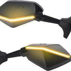 【新品・未使用】SZYUMO オートバイバックミラーled 水の流れ信号をターンしますホンダ・カワサキ・ヤマハに適しています (炭素)の画像