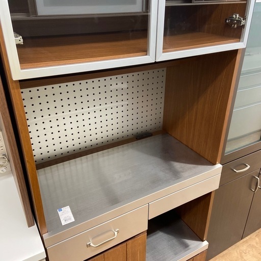 unico 2枚扉レンジボード　ブラウン×シルバー　16,500円