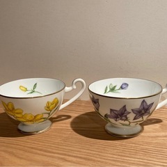 高級食器ティーカップソーサー万葉の花の画像