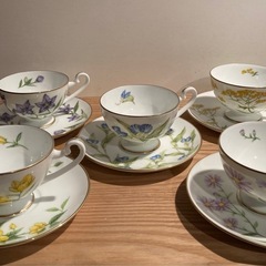 高級食器ティーカップソーサー万葉の花