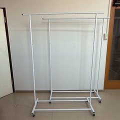 ハンガーホワイト幅110cm-高160cm 2セット 