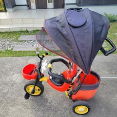 子供用三輪車手押し棒付き(中古)
