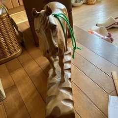 木彫り馬のオブジェ
