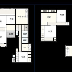 【🏠10年住んだら土地＆建物もらえます】🉐初期費用0円+🉐入居月家賃無料！【6DK＋２DK】DIY可、ペット可の一戸建二世帯住宅です - 不動産